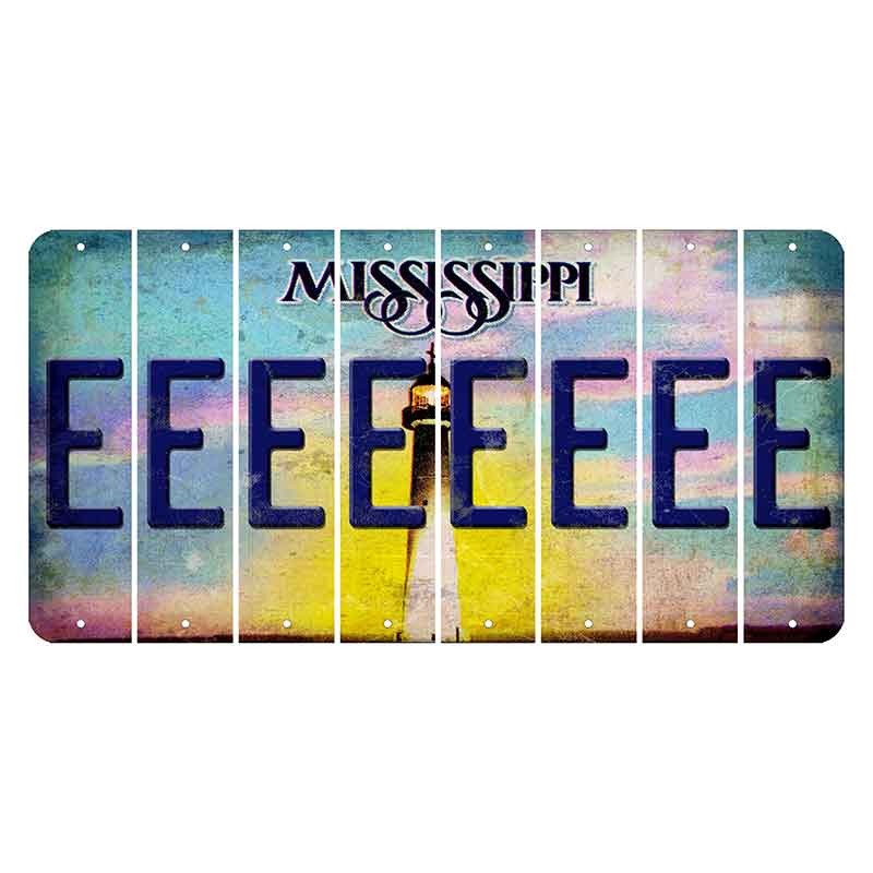 Mississippi Biloxi Lighthouse Cut License Plate Strips (Set of 8) E