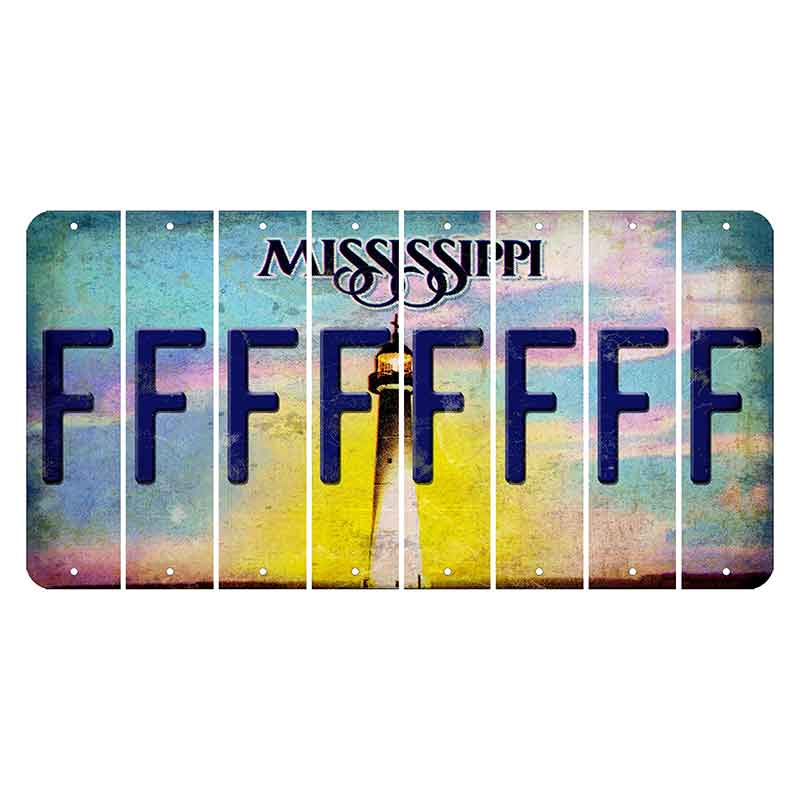 Mississippi Biloxi Lighthouse Cut License Plate Strips (Set of 8) F