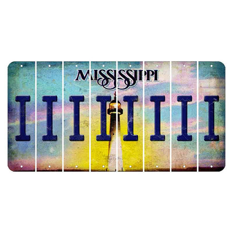 Mississippi Biloxi Lighthouse Cut License Plate Strips (Set of 8) I