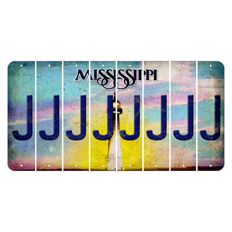 Mississippi Biloxi Lighthouse Cut License Plate Strips (Set of 8) J