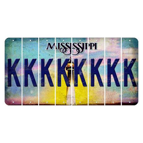 Mississippi Biloxi Lighthouse Cut License Plate Strips (Set of 8) K