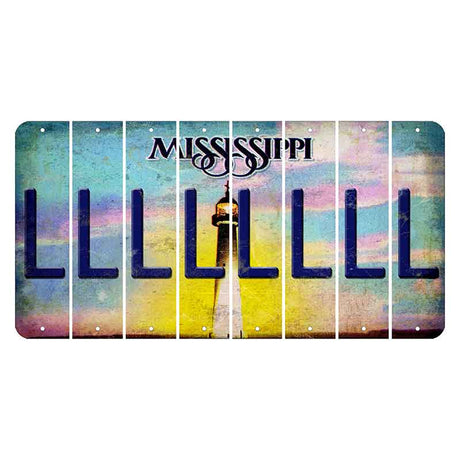 Mississippi Biloxi Lighthouse Cut License Plate Strips (Set of 8) L