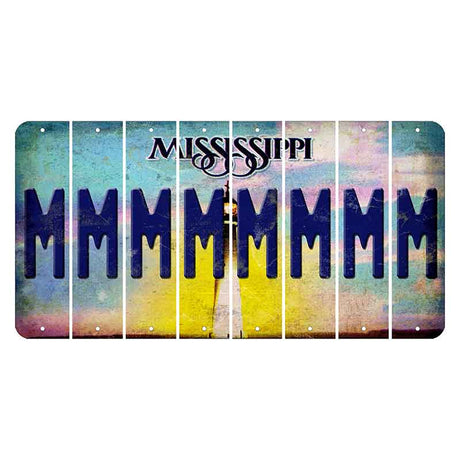 Mississippi Biloxi Lighthouse Cut License Plate Strips (Set of 8) M