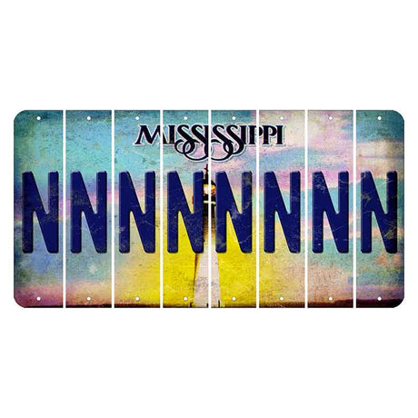 Mississippi Biloxi Lighthouse Cut License Plate Strips (Set of 8) N