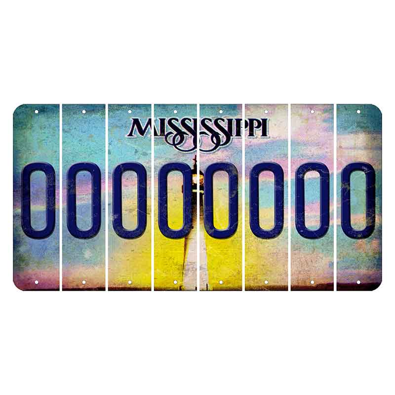 Mississippi Biloxi Lighthouse Cut License Plate Strips (Set of 8) O