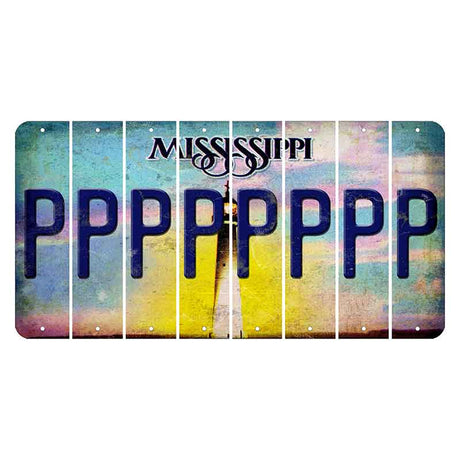 Mississippi Biloxi Lighthouse Cut License Plate Strips (Set of 8) P