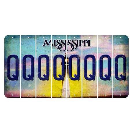 Mississippi Biloxi Lighthouse Cut License Plate Strips (Set of 8) Q