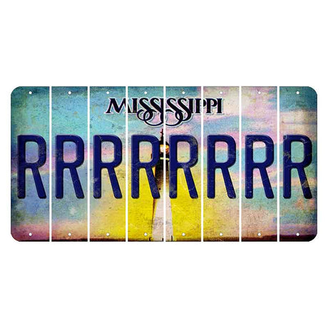 Mississippi Biloxi Lighthouse Cut License Plate Strips (Set of 8) R