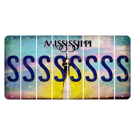 Mississippi Biloxi Lighthouse Cut License Plate Strips (Set of 8) S