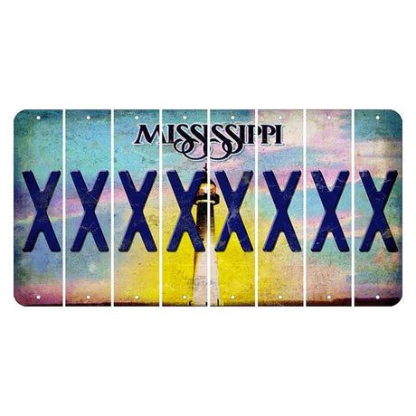 Mississippi Biloxi Lighthouse Cut License Plate Strips (Set of 8) X