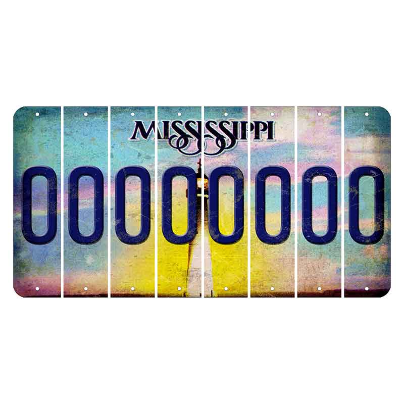 Mississippi Biloxi Lighthouse Cut License Plate Strips (Set of 8)