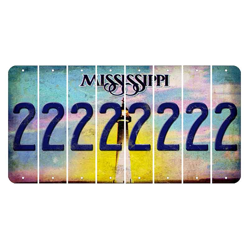 Mississippi Biloxi Lighthouse Cut License Plate Strips (Set of 8) 2