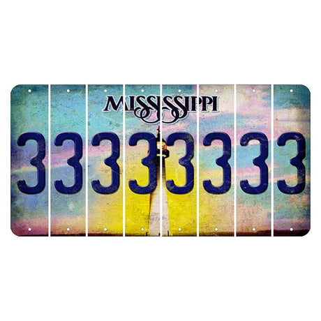 Mississippi Biloxi Lighthouse Cut License Plate Strips (Set of 8) 3