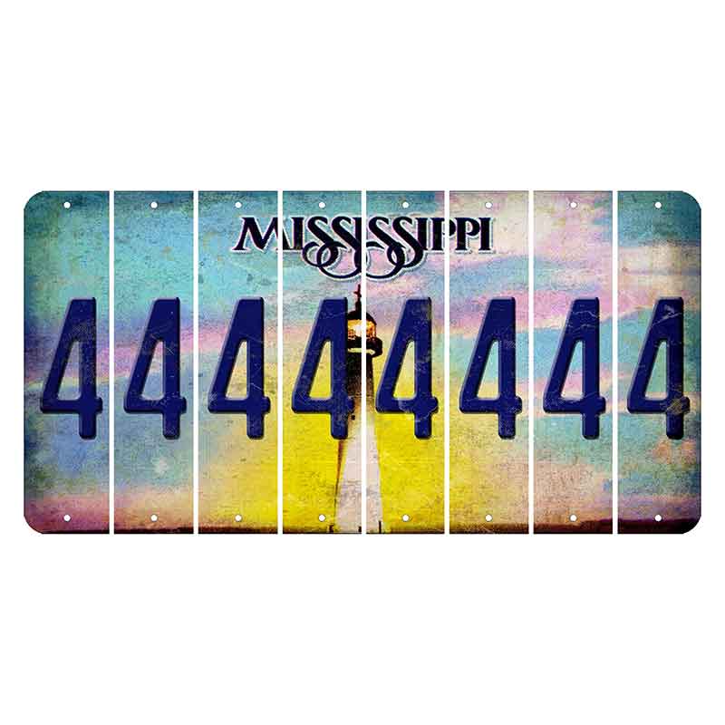 Mississippi Biloxi Lighthouse Cut License Plate Strips (Set of 8) 4