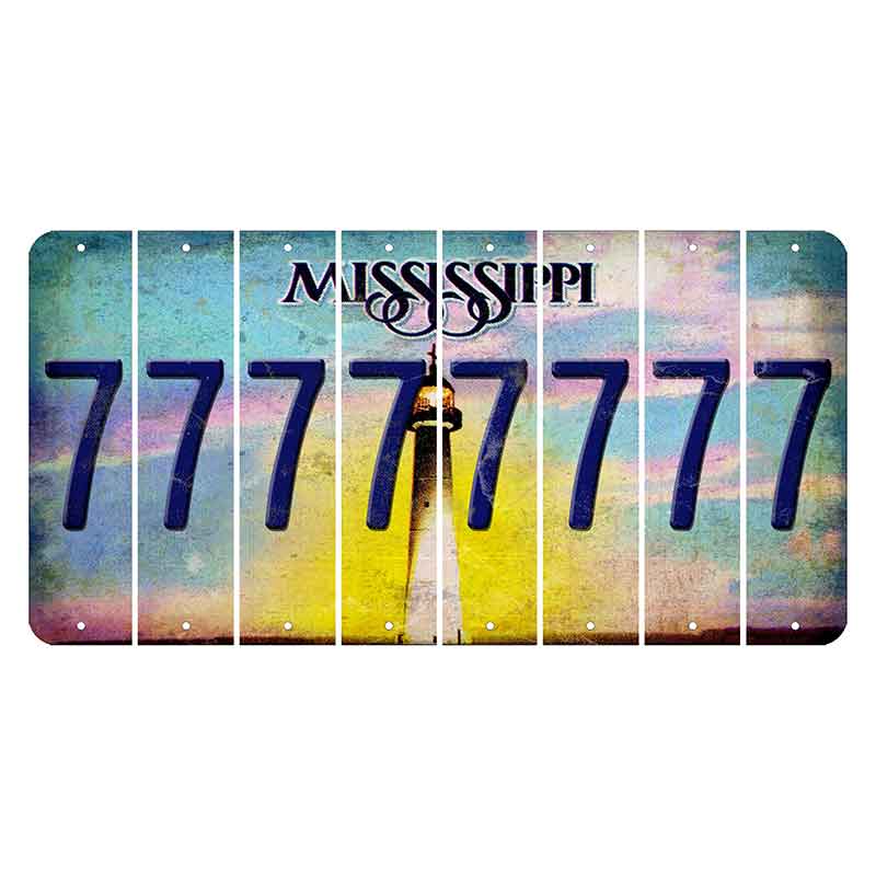 Mississippi Biloxi Lighthouse Cut License Plate Strips (Set of 8) 7