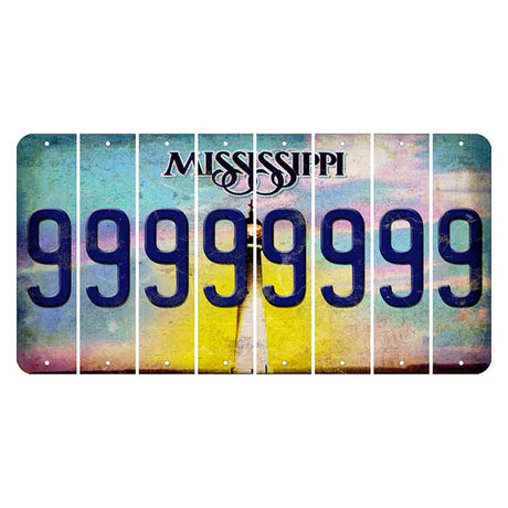 Mississippi Biloxi Lighthouse Cut License Plate Strips (Set of 8) 9