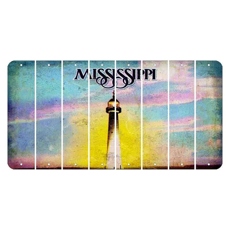 Mississippi Biloxi Lighthouse Cut License Plate Strips (Set of 8) Blank