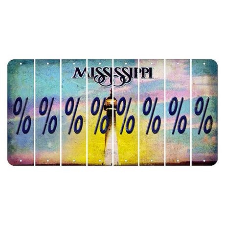 Mississippi Biloxi Lighthouse Cut License Plate Strips (Set of 8) Percent Sign