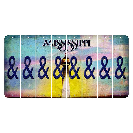 Mississippi Biloxi Lighthouse Cut License Plate Strips (Set of 8) And Sign