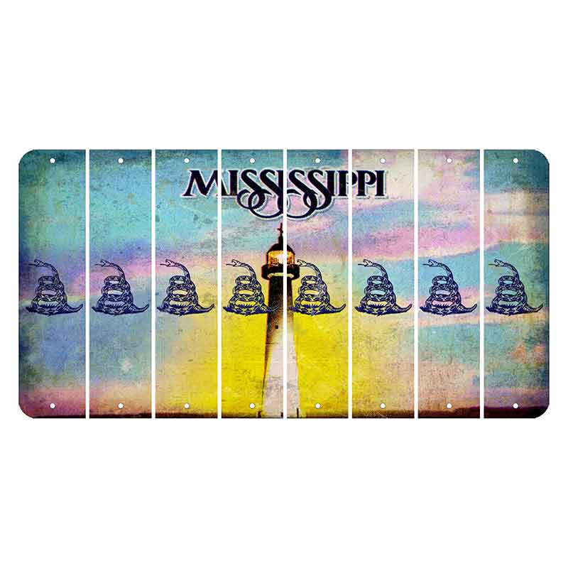 Mississippi Biloxi Lighthouse Cut License Plate Strips (Set of 8) Gadsden