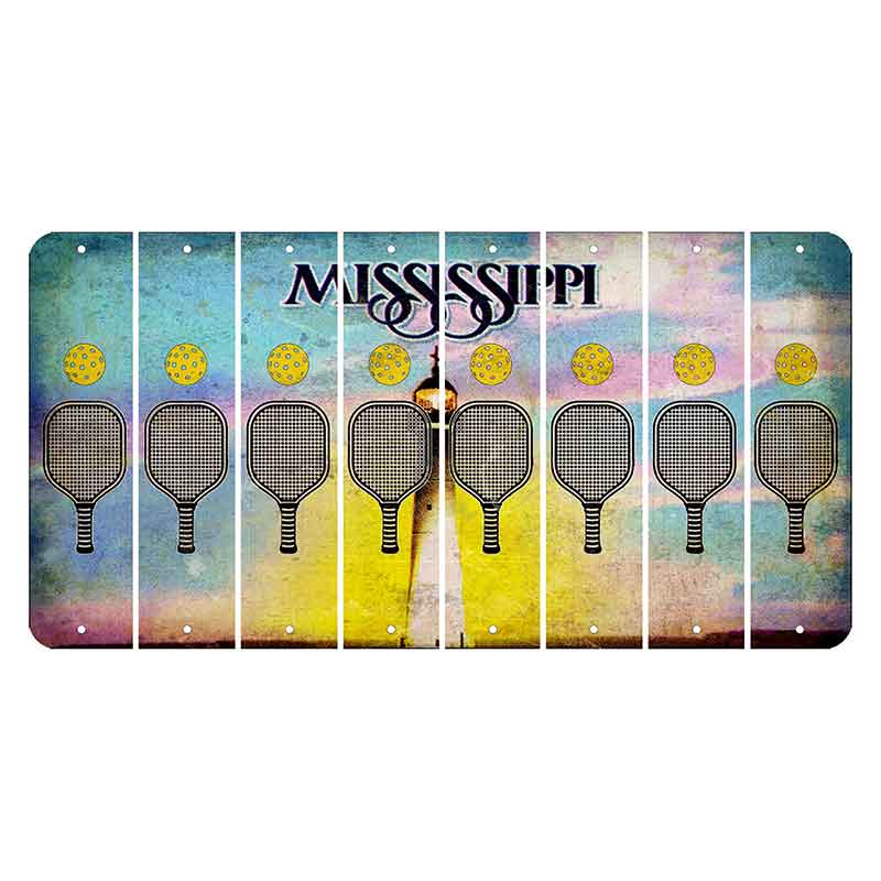 Mississippi Biloxi Lighthouse Cut License Plate Strips (Set of 8) Pickleball