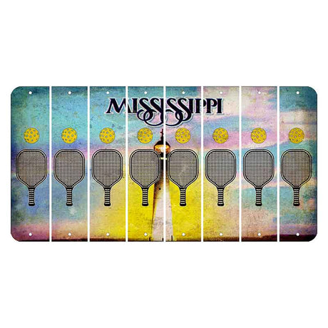 Mississippi Biloxi Lighthouse Cut License Plate Strips (Set of 8) Pickleball