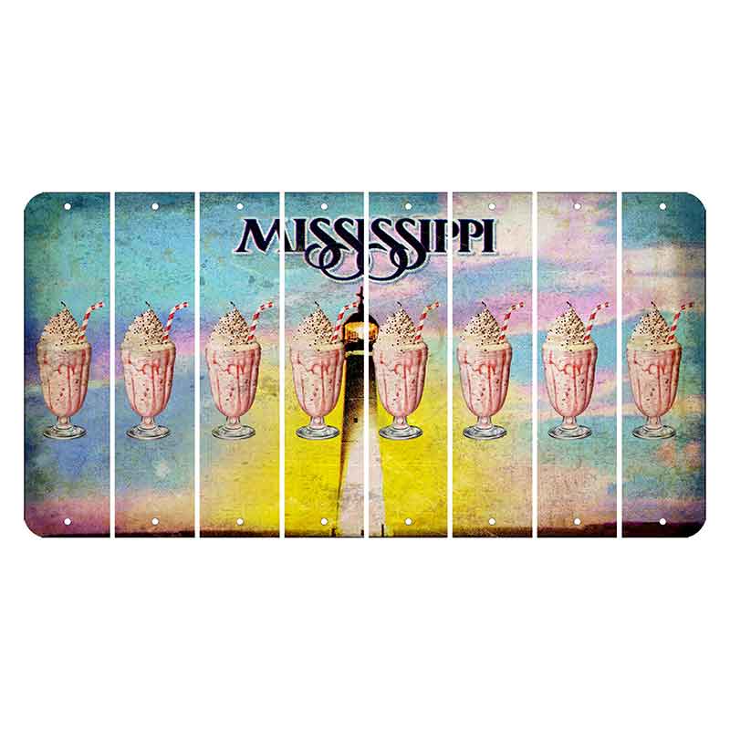 Mississippi Biloxi Lighthouse Cut License Plate Strips (Set of 8) Milkshake