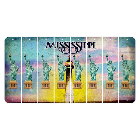 Mississippi Biloxi Lighthouse Cut License Plate Strips (Set of 8) Statue of Liberty