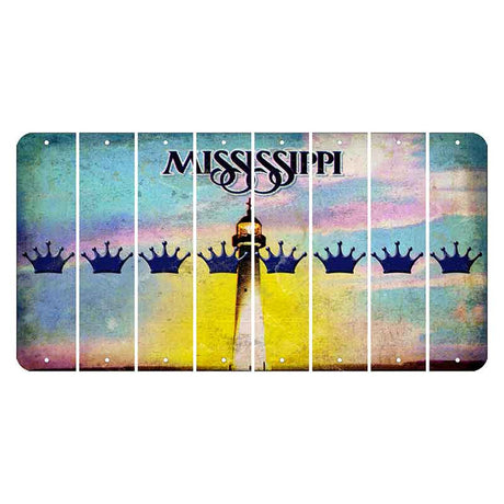 Mississippi Biloxi Lighthouse Cut License Plate Strips (Set of 8) Crown