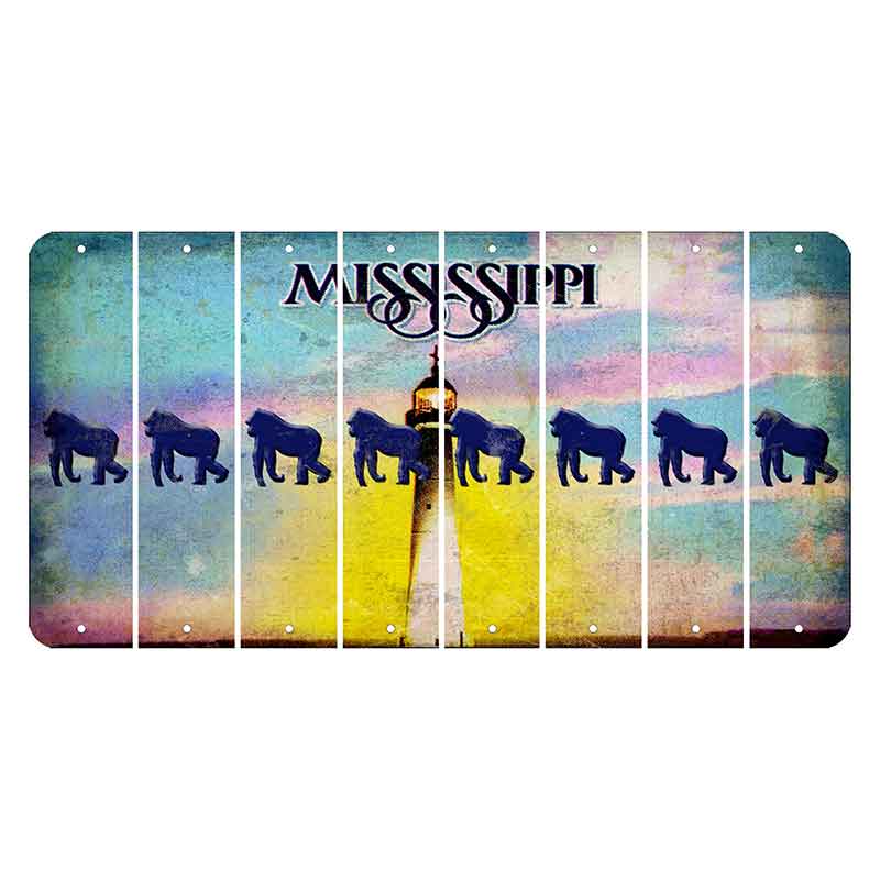 Mississippi Biloxi Lighthouse Cut License Plate Strips (Set of 8) Gorilla