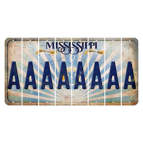 Mississippi Creative Culture Cut License Plate Strips (Set of 8) A