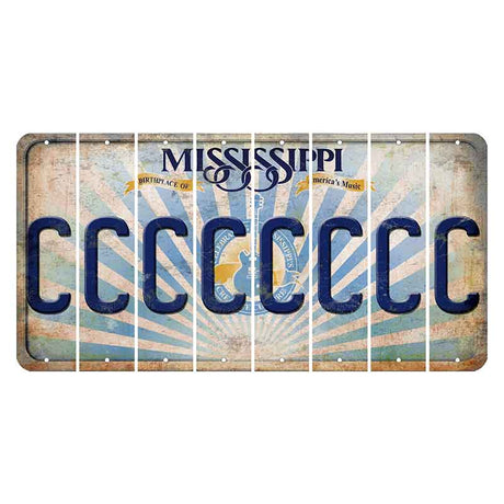 Mississippi Creative Culture Cut License Plate Strips (Set of 8) C