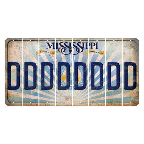 Mississippi Creative Culture Cut License Plate Strips (Set of 8) D