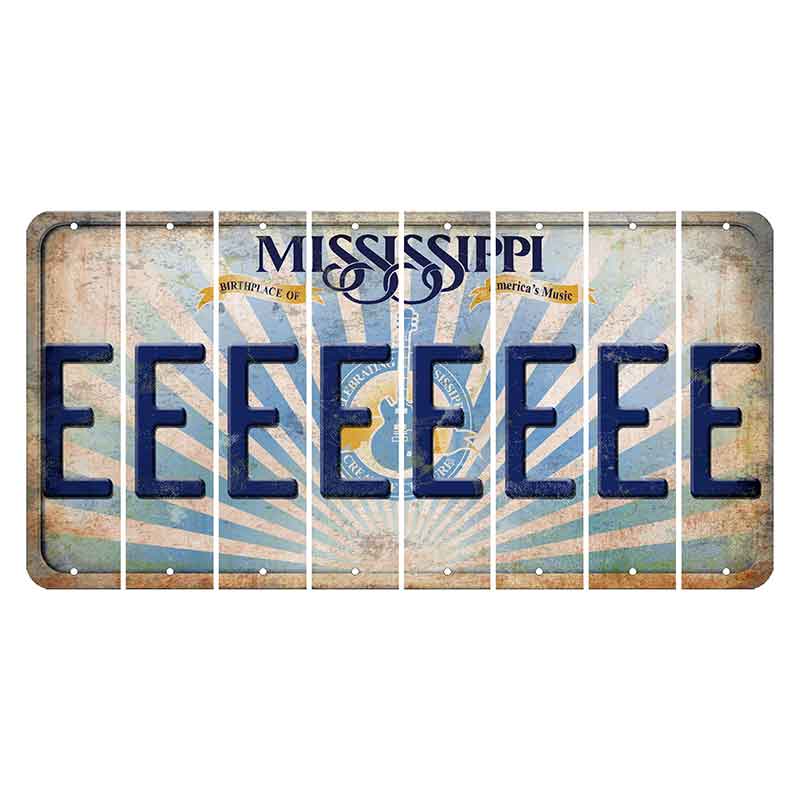 Mississippi Creative Culture Cut License Plate Strips (Set of 8) E