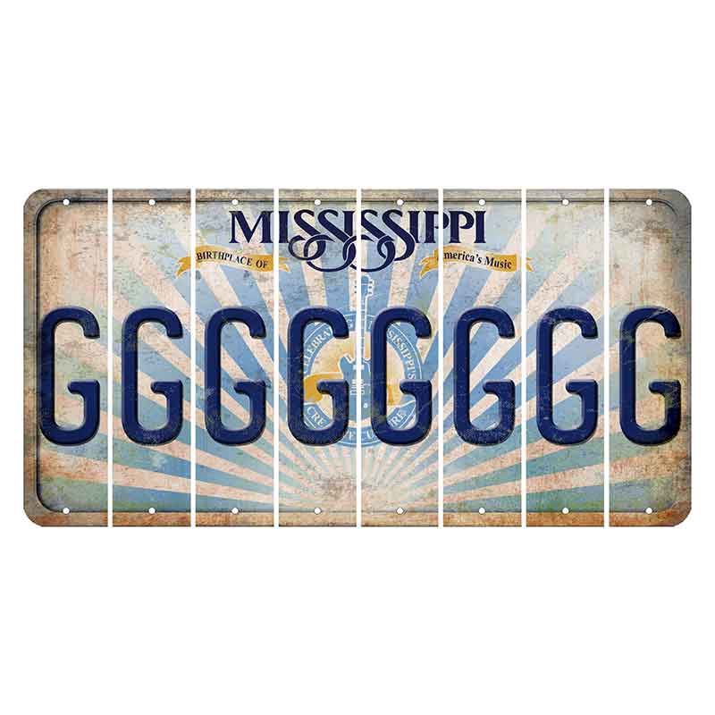 Mississippi Creative Culture Cut License Plate Strips (Set of 8) G