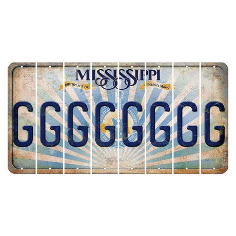 Mississippi Creative Culture Cut License Plate Strips (Set of 8) G