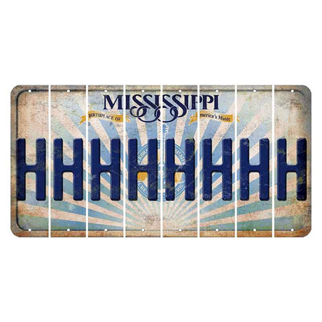 Mississippi Creative Culture Cut License Plate Strips (Set of 8) H