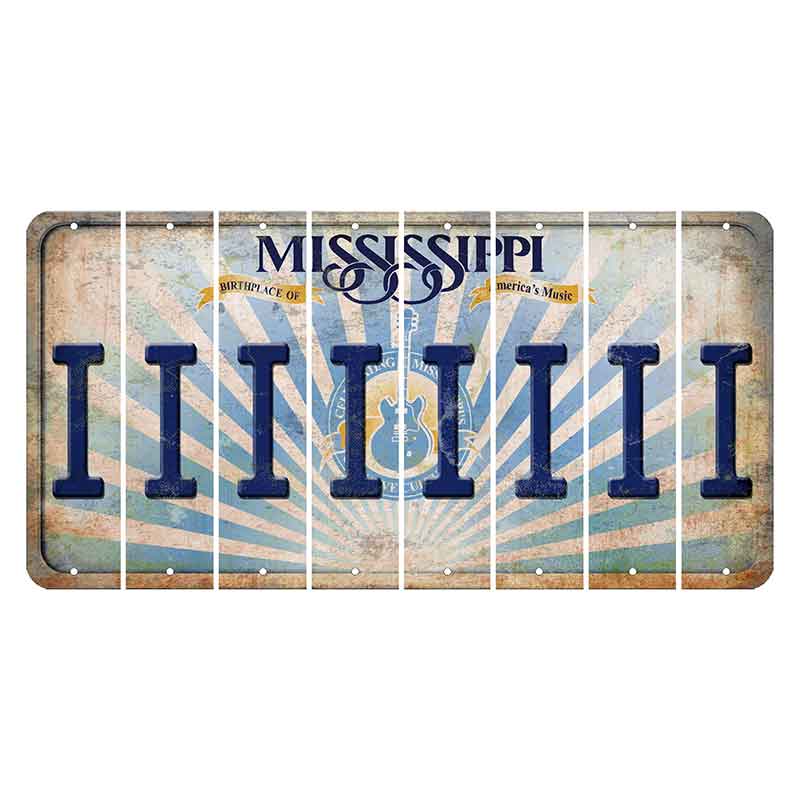 Mississippi Creative Culture Cut License Plate Strips (Set of 8) I