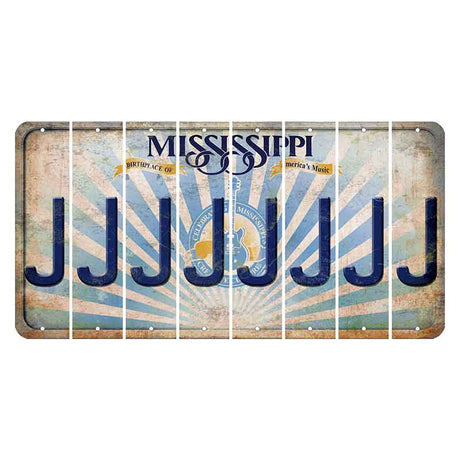 Mississippi Creative Culture Cut License Plate Strips (Set of 8) J