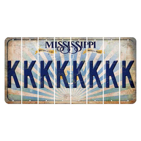 Mississippi Creative Culture Cut License Plate Strips (Set of 8) K