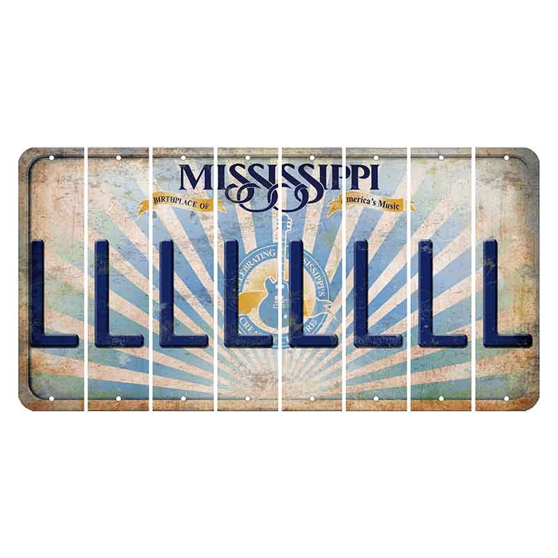 Mississippi Creative Culture Cut License Plate Strips (Set of 8) L