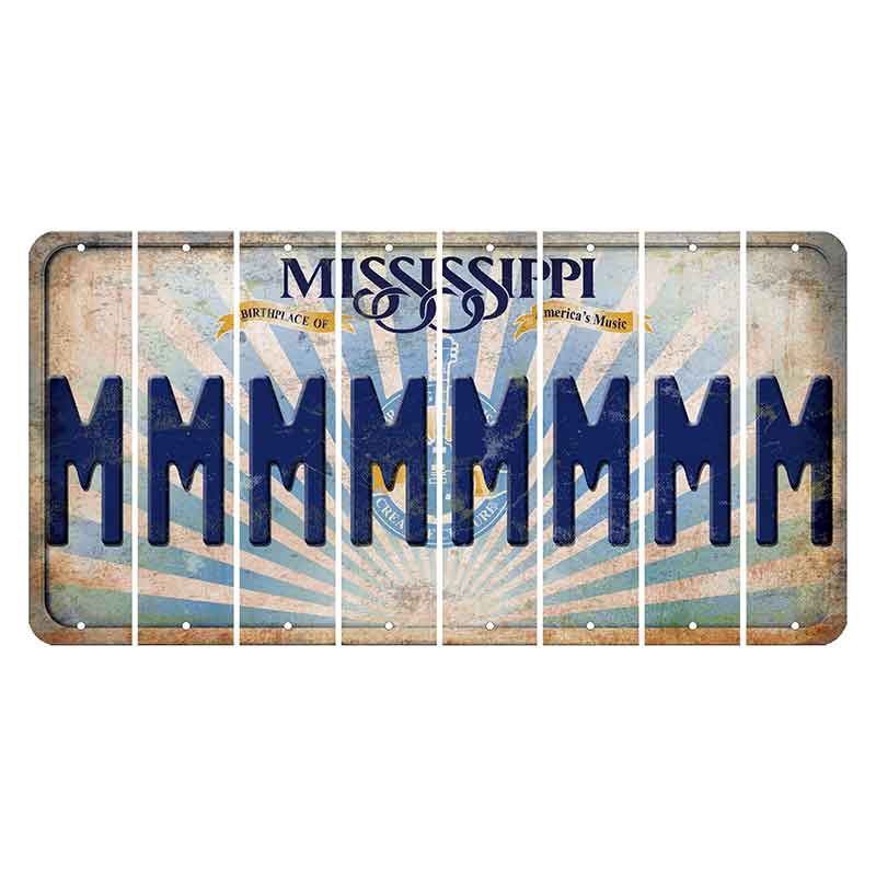 Mississippi Creative Culture Cut License Plate Strips (Set of 8) M