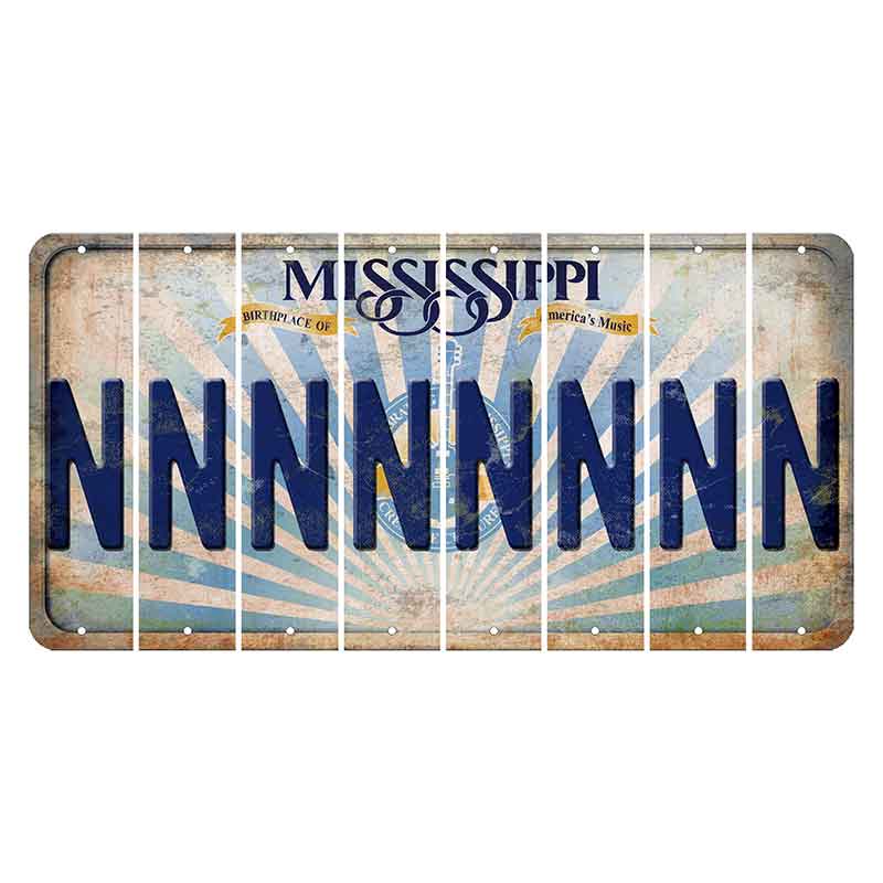 Mississippi Creative Culture Cut License Plate Strips (Set of 8) N