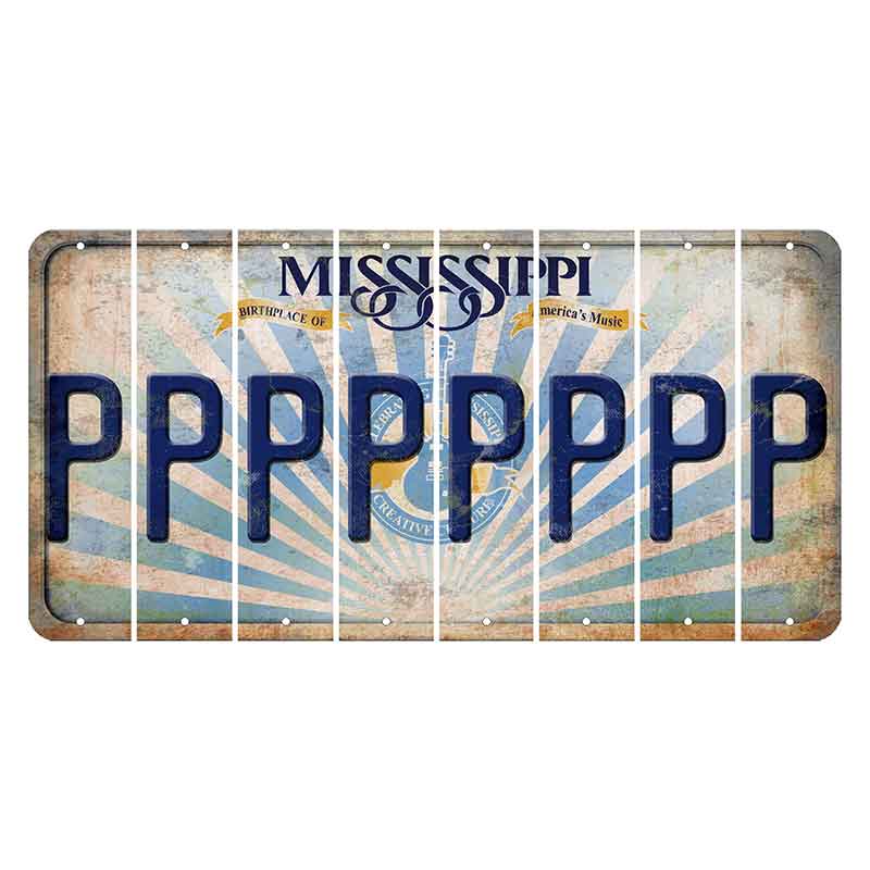 Mississippi Creative Culture Cut License Plate Strips (Set of 8) P