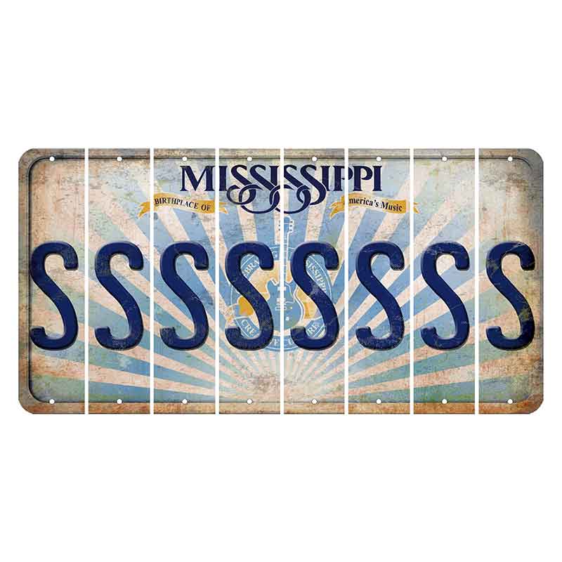 Mississippi Creative Culture Cut License Plate Strips (Set of 8) S