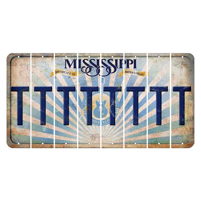 Mississippi Creative Culture Cut License Plate Strips (Set of 8) T