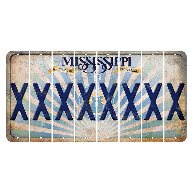 Mississippi Creative Culture Cut License Plate Strips (Set of 8) X