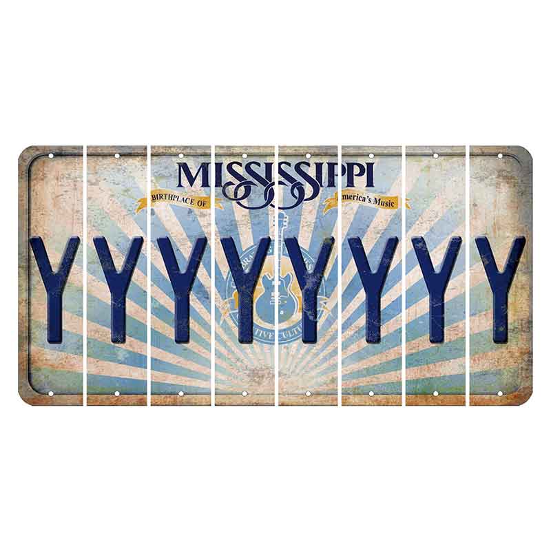 Mississippi Creative Culture Cut License Plate Strips (Set of 8) Y