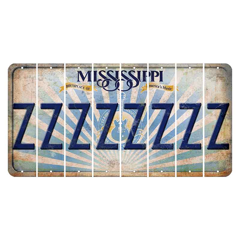 Mississippi Creative Culture Cut License Plate Strips (Set of 8) Z