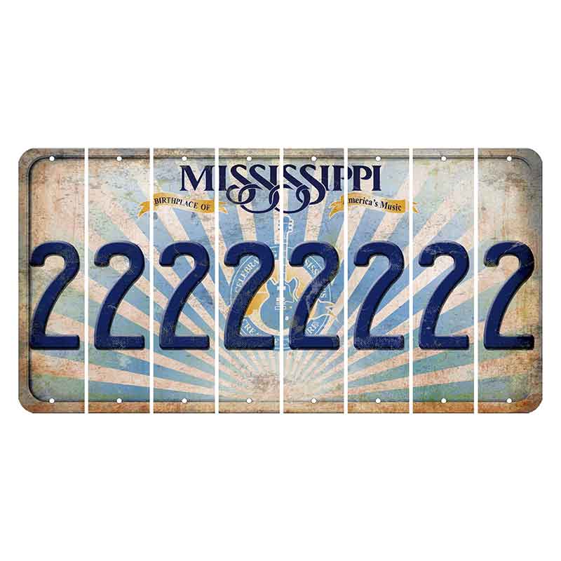 Mississippi Creative Culture Cut License Plate Strips (Set of 8) 2